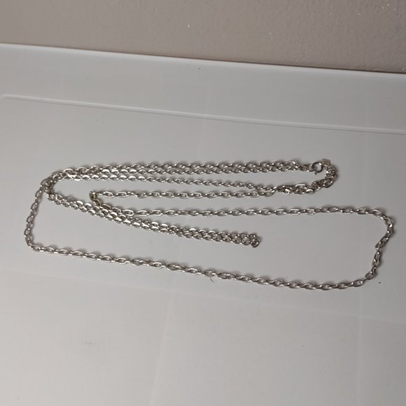 Silver Tone Sarah Coventry Vintage 2 Chain Necklace 30 Inches Long - Picture 2 of 9